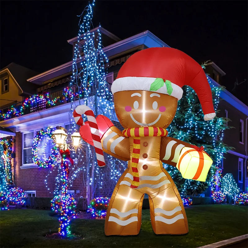 8FT LED Christmas Inflatables - Gingerbread Man