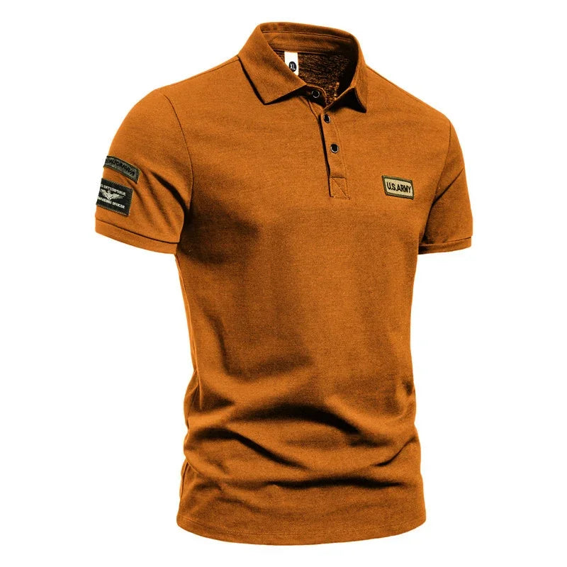 Men's Short Sleeve Breathable Embroidered Polo  T-shirt