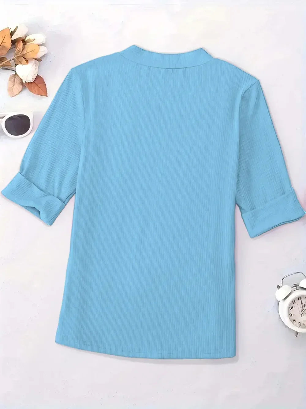 Plus Size- Casual V Neck T-Shirt -Solid Color- 1XL-5XL