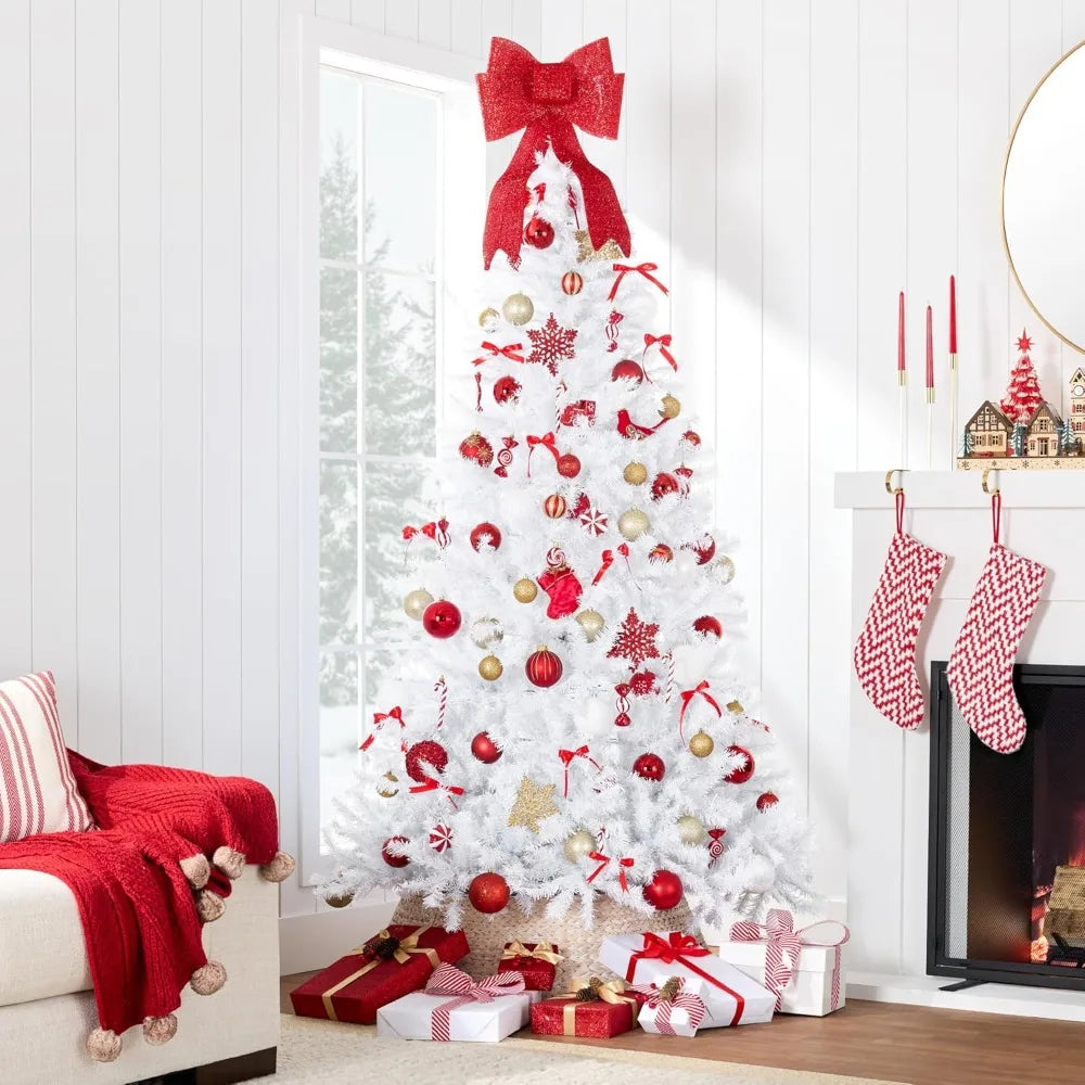 4.5ft-7.5ft  Full Size Artificial White Christmas Tree -4.5 ft, 6ft, 7.5 ft