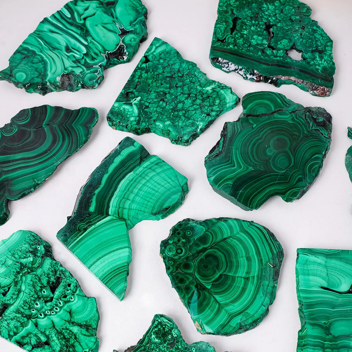 Natural Crystal Malachite Slice