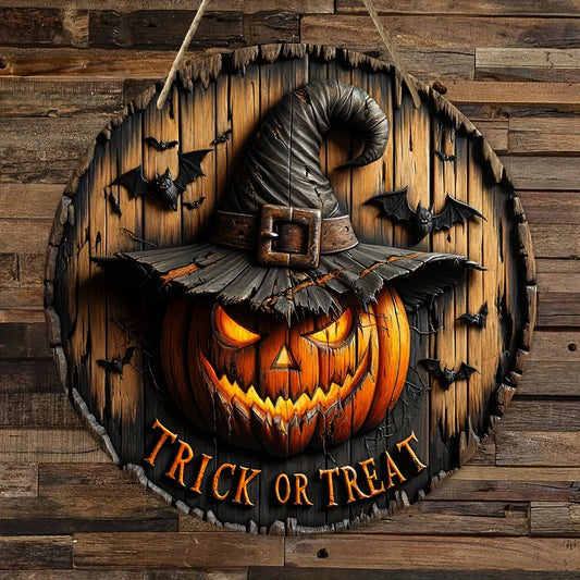 Halloween Wooden Wreath Sign