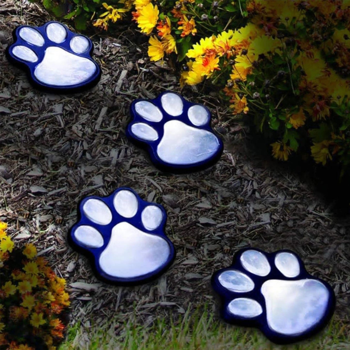 Unique Pawprint Solar LED Wind Chimes