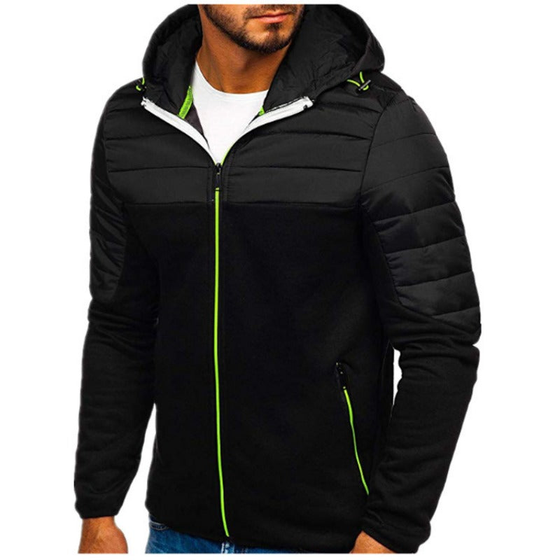 Chaqueta con capucha para hombre con bolsillos con cremallera