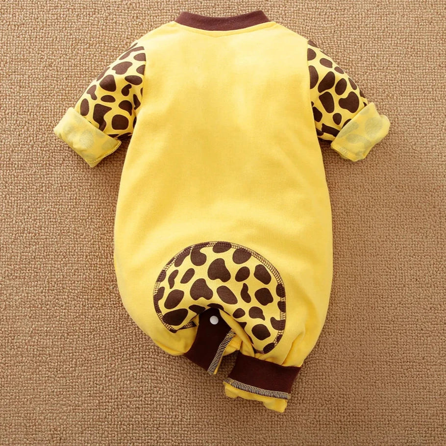 Baby Yellow Giraffe Romper Jumpsuit-  100% Cotton