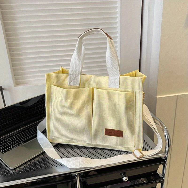 Women's Large Capacity Corduroy Tote Bag